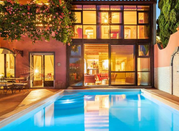 Guests enjoying villa terrace